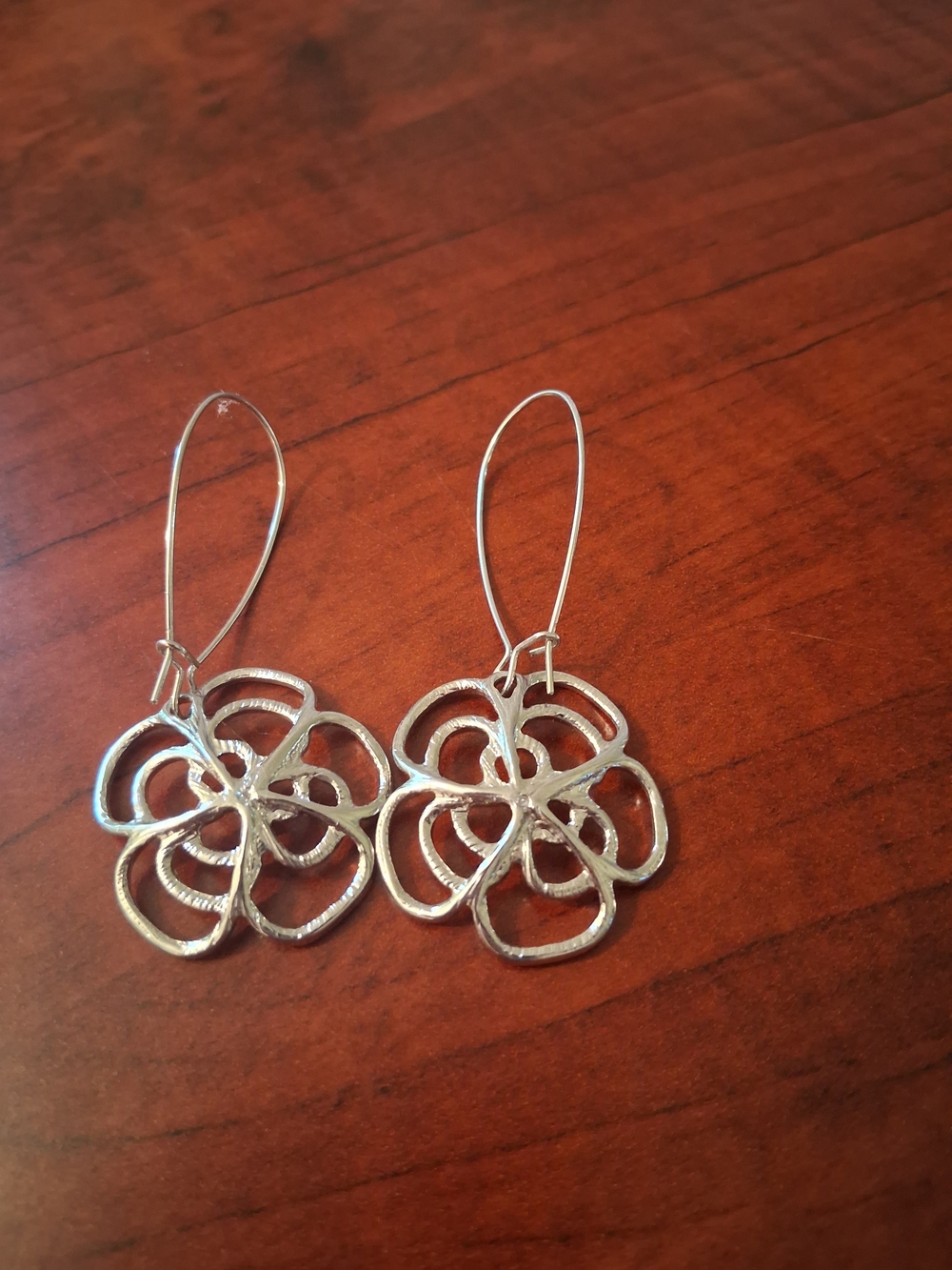 Silver Floral Drop Earrings - Elegant Women’s Jewelry